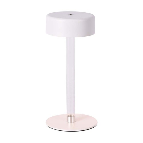 3W LED Tafellamp - D120x255, 3-in-1, Wit+Transparante Middelpoot