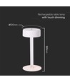 3W LED Tafellamp - D120x255, 3-in-1, Wit+Transparante Middelpoot