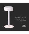 3W LED Tafellamp - D120x255, 3-in-1, Wit+Transparante Middelpoot