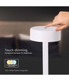 3W LED Tafellamp - D120x255, 3-in-1, Wit+Transparante Middelpoot
