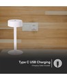 3W LED Tafellamp - D120x255, 3-in-1, Wit+Transparante Middelpoot