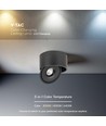 20W Verstelbare Opbouwspot Ø14,8cm - RA90, 3-in-1 CCT, Zwart