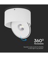 28W RA90 Opbouwspot - Ø17,8 cm, Hoogte: 8,7 cm, CCT, 3 lichtkleuren, wit
