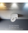 28W RA90 Opbouwspot - Ø17,8 cm, Hoogte: 8,7 cm, CCT, 3 lichtkleuren, wit