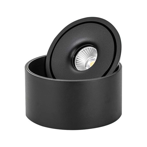 28W RA90 Opbouwspot - Ø17,8 cm, Hoogte: 8,7 cm, Zwart, CCT - 3 lichtkleuren