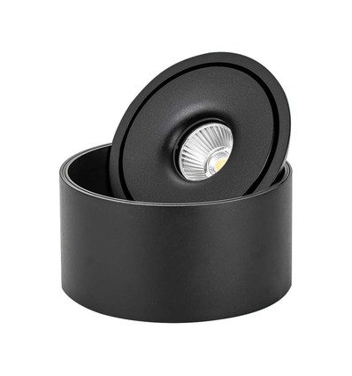 28W RA90 Opbouwspot - Ø17,8 cm, Hoogte: 8,7 cm, Zwart, CCT - 3 lichtkleuren