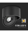 28W RA90 Opbouwspot - Ø17,8 cm, Hoogte: 8,7 cm, Zwart, CCT - 3 lichtkleuren