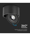 28W RA90 Opbouwspot - Ø17,8 cm, Hoogte: 8,7 cm, Zwart, CCT - 3 lichtkleuren