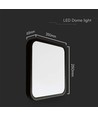 18W LED plafondlamp, vierkant - IP44, zwarte rand, 4000K, 1830lm