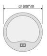 Sono60s meubelspot Ø6cm - 12V DC, Afmetingen: Ø6 cm, opbouw, sensor, geborsteld staal