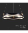 20W LED designer hanglamp - Enkele ring, 3000K, koffiekleur, 2400lm