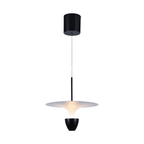 9W LED designer hanglamp - 3000K, 1000lm, wit/zwart, verstelbare hoogte, incl. lichtbron