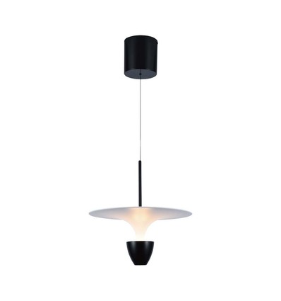 9W LED designer hanglamp - 3000K, 1000lm, wit/zwart, verstelbare hoogte, incl. lichtbron