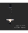 9W LED designer hanglamp - 3000K, 1000lm, wit/zwart, verstelbare hoogte, incl. lichtbron
