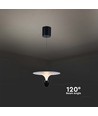 9W LED designer hanglamp - 3000K, 1000lm, wit/zwart, verstelbare hoogte, incl. lichtbron