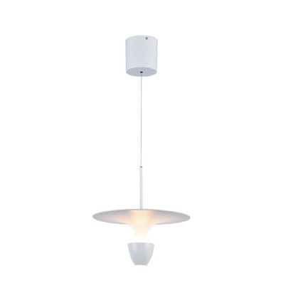 9W LED hanglamp - 30x320x100cm, 1000lm, 3000K, wit/grijze behuizing