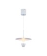 9W LED hanglamp - 30x320x100cm, 1000lm, 3000K, wit/grijze behuizing