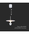 9W LED hanglamp - 30x320x100cm, 1000lm, 3000K, wit/grijze behuizing