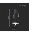 9W LED pendellamp - 1000lm, 3000K, wit-grijze behuizing, 30x320x100cm