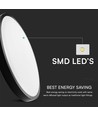 36W LED sensorlamp - Ø42cm, IP44, zwarte rand, ingebouwde microwave sensor