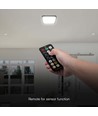 18W LED Koepellamp - Bewegingssensor, 4000K, Vierkant, Zwarte Rand, IP44