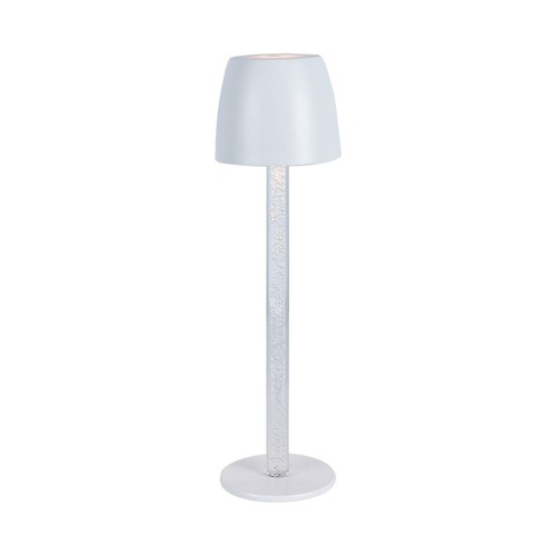 3W oplaadbare LED tafellamp, touch dimbaar - 310lm, 3000K, zwart/transparant, hoogte 37cm