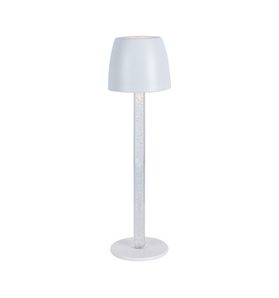3W oplaadbare LED tafellamp, touch dimbaar - 310lm, 3000K, zwart/transparant, hoogte 37cm