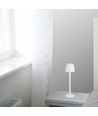 3W oplaadbare LED tafellamp, touch dimbaar - 310lm, 3000K, zwart/transparant, hoogte 37cm