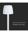3W oplaadbare LED tafellamp, touch dimbaar - 310lm, 3000K, zwart/transparant, hoogte 37cm