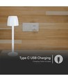 3W oplaadbare LED tafellamp, touch dimbaar - 310lm, 3000K, zwart/transparant, hoogte 37cm