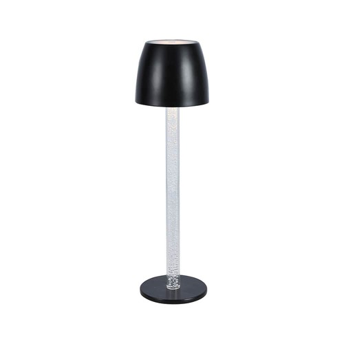 3W oplaadbare LED tafellamp, touch dimbaar - 3000K, 1800mAh, zwart, DC 5V