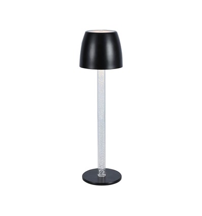 3W oplaadbare LED tafellamp, touch dimbaar - 3000K, 1800mAh, zwart, DC 5V