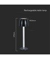 3W oplaadbare LED tafellamp, touch dimbaar - 3000K, 1800mAh, zwart, DC 5V