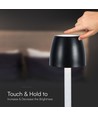 3W oplaadbare LED tafellamp, touch dimbaar - 3000K, 1800mAh, zwart, DC 5V