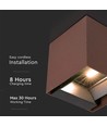 9W Wandlamp op zonne-energie - IP65, 4000K, Cortenkleurig, COB, PIR-sensor