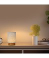 V-Tac oplaadbare tafellamp - Touch dimbaar, houtafwerking, beige kap