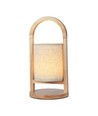 1,5W oplaadbare LED tafellamp - Touch dimbaar, 5V, beige met houten handvat, 3000K