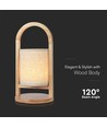 1,5W oplaadbare LED tafellamp - Touch dimbaar, 5V, beige met houten handvat, 3000K