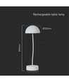 3W oplaadbare LED tafellamp met touch dim - 3000K, wit, 5V, incl. batterij
