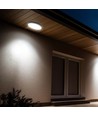 24W LED sensorlamp - IP44, Ø35cm, zwarte rand, ingebouwde sensor, afstandsbediening, incl. lichtbron