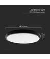 24W LED sensorlamp - IP44, Ø35cm, zwarte rand, ingebouwde sensor, afstandsbediening, incl. lichtbron