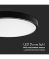 24W LED sensorlamp - IP44, Ø35cm, zwarte rand, ingebouwde sensor, afstandsbediening, incl. lichtbron