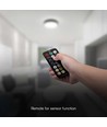 24W LED sensorlamp - IP44, Ø35cm, zwarte rand, ingebouwde sensor, afstandsbediening, incl. lichtbron