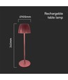 2,7W oplaadbare LED tafellamp, bruin - Touch dimbaar, 3-in-1 CCT, USB-C, 5V DC, hoogte 34cm