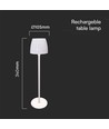 2,7W oplaadbare LED tafellamp, wit - Touch dimbaar, 3-in-1 CCT, USB-C, hoogte 34cm