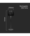 2,7W LED tafellamp, zwart - Touch dimbaar, 3-in-1 CCT, oplaadbaar, USB-C, 10,5 x 34 cm