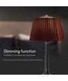 1,5W LED tafellamp, touch dimbaar, bruine kap - CCT, oplaadbaar, chroom, incl. batterij en USB-C