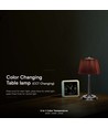 1,5W LED tafellamp, touch dimbaar, bruine kap - CCT, oplaadbaar, chroom, incl. batterij en USB-C