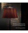 1,5W LED tafellamp, touch dimbaar, bruine kap - CCT, oplaadbaar, chroom, incl. batterij en USB-C