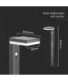 5,5W Solar tuinlamp met sensor - Zwart, PIR-sensor, IP54, zwart
